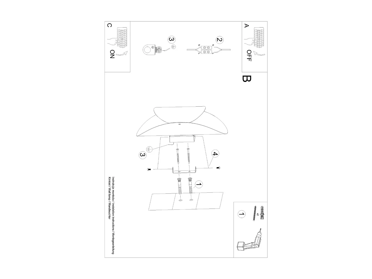 Appliques Revon moderne en acier - 1 sources lumineuses 3000K - L.13 x H.30 cm - noir