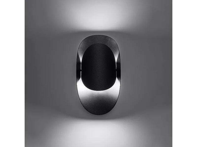 Candeeiros de parede Revon moderno, aço - 1 fontes de luz 3000K - L.13 x H.30 cm - preto