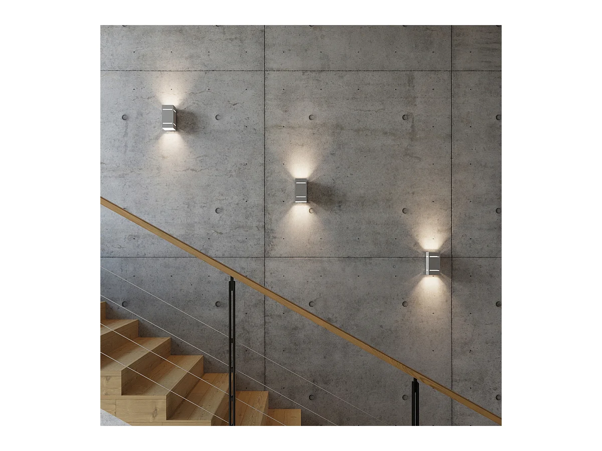 Candeeiros de parede Vivus sótão, alumínio - 1 fontes de luz 4000K - L.10 x H.20 cm - cinza