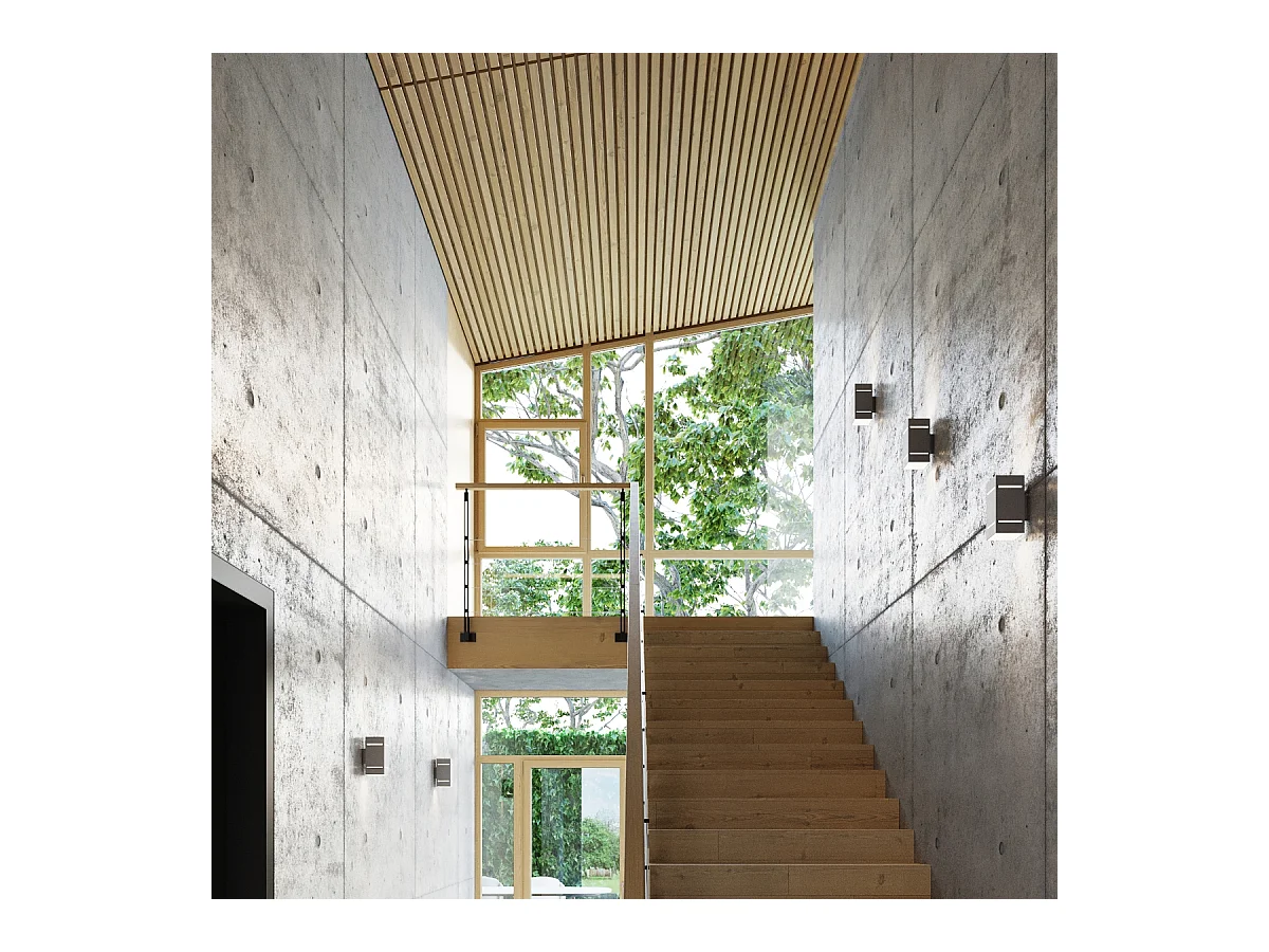 Candeeiros de parede Vivus sótão, alumínio - 1 fontes de luz 4000K - L.10 x H.20 cm - cinza