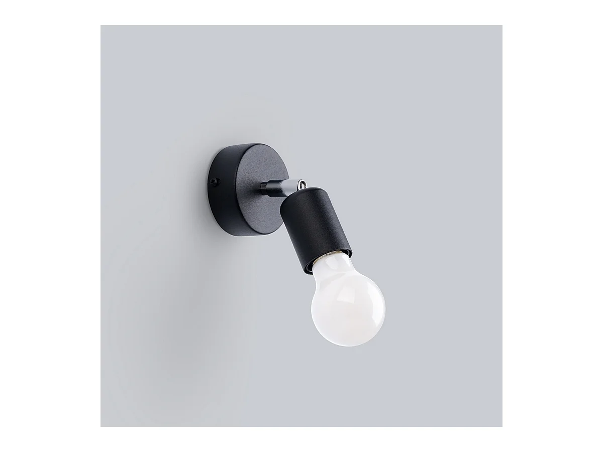 Wandlampen Synfex minimalistisch van  - 1 lichtbronnen 4000K - L.8 x H.14 cm - zwart