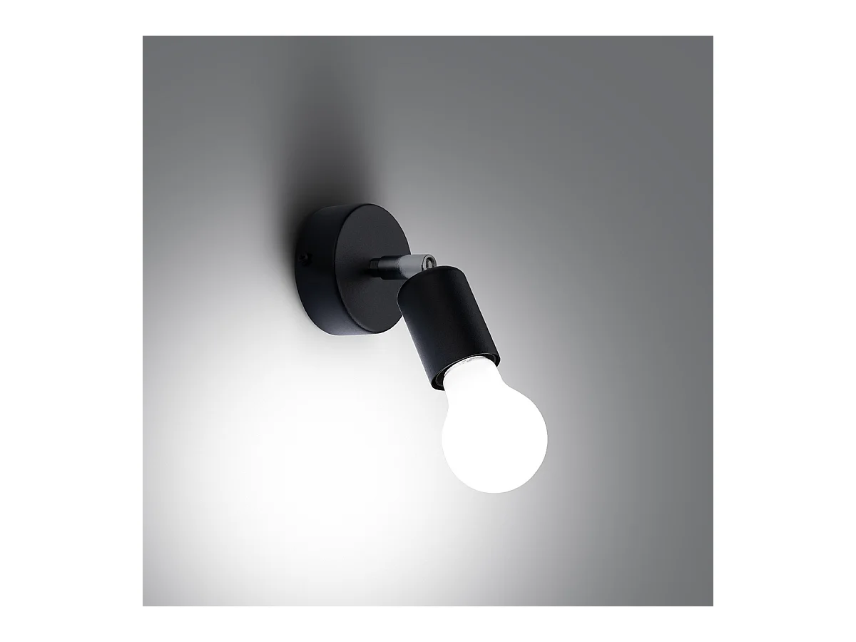 Wandlampen Synfex minimalistisch van  - 1 lichtbronnen 4000K - L.8 x H.14 cm - zwart