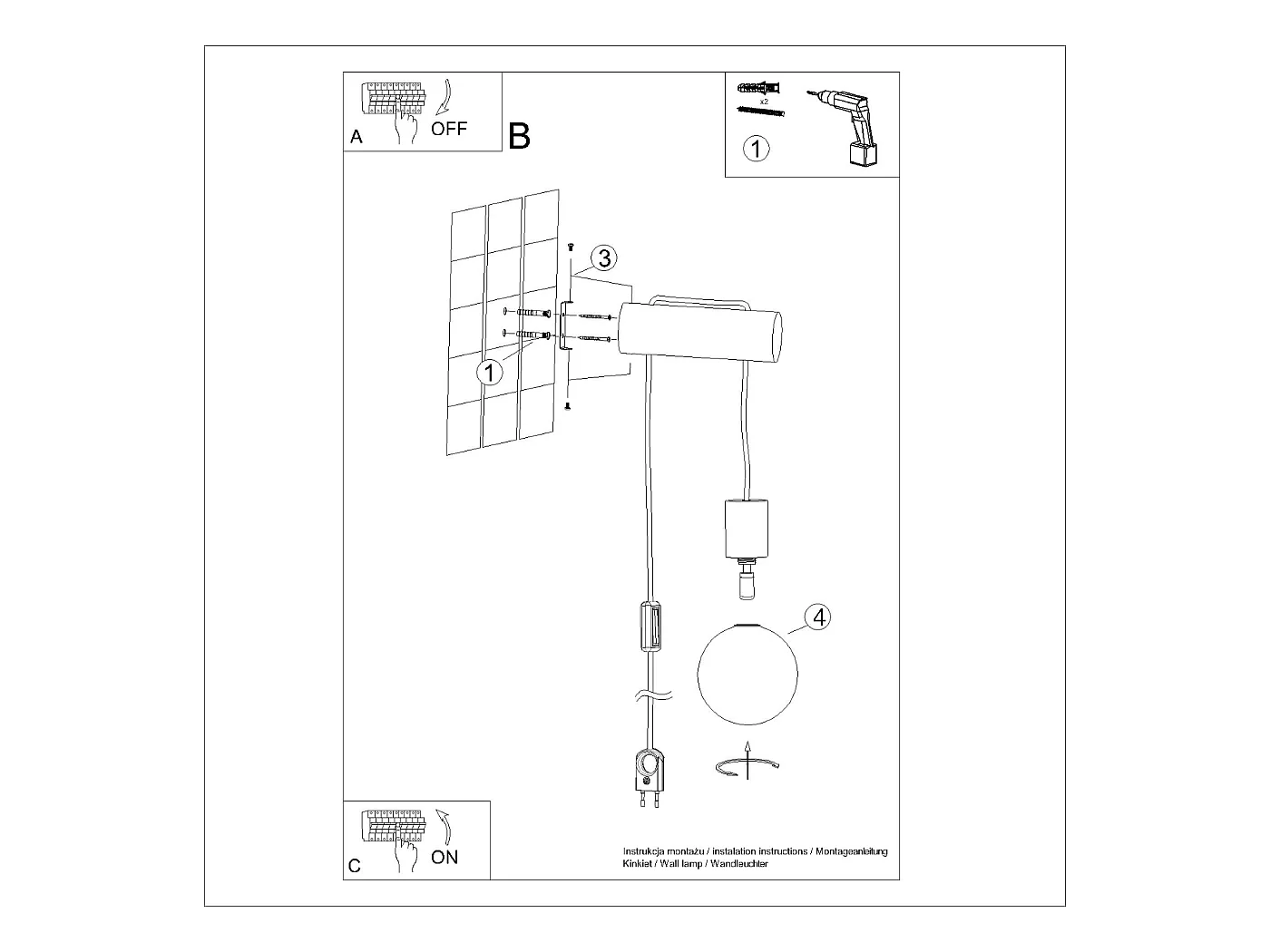 Applique Zynto grenier en bois/verre - 1 sources lumineuses 3000K - L.6 x H.67 cm - bois naturel/blanc/noir