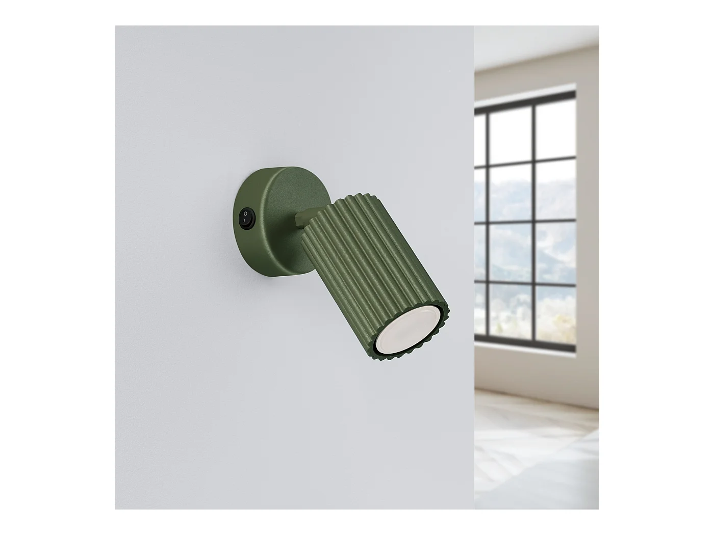 Applique Gloow minimaliste en aluminium - 1 sources lumineuses 3000K - L.8 x H.16 cm - vert olive