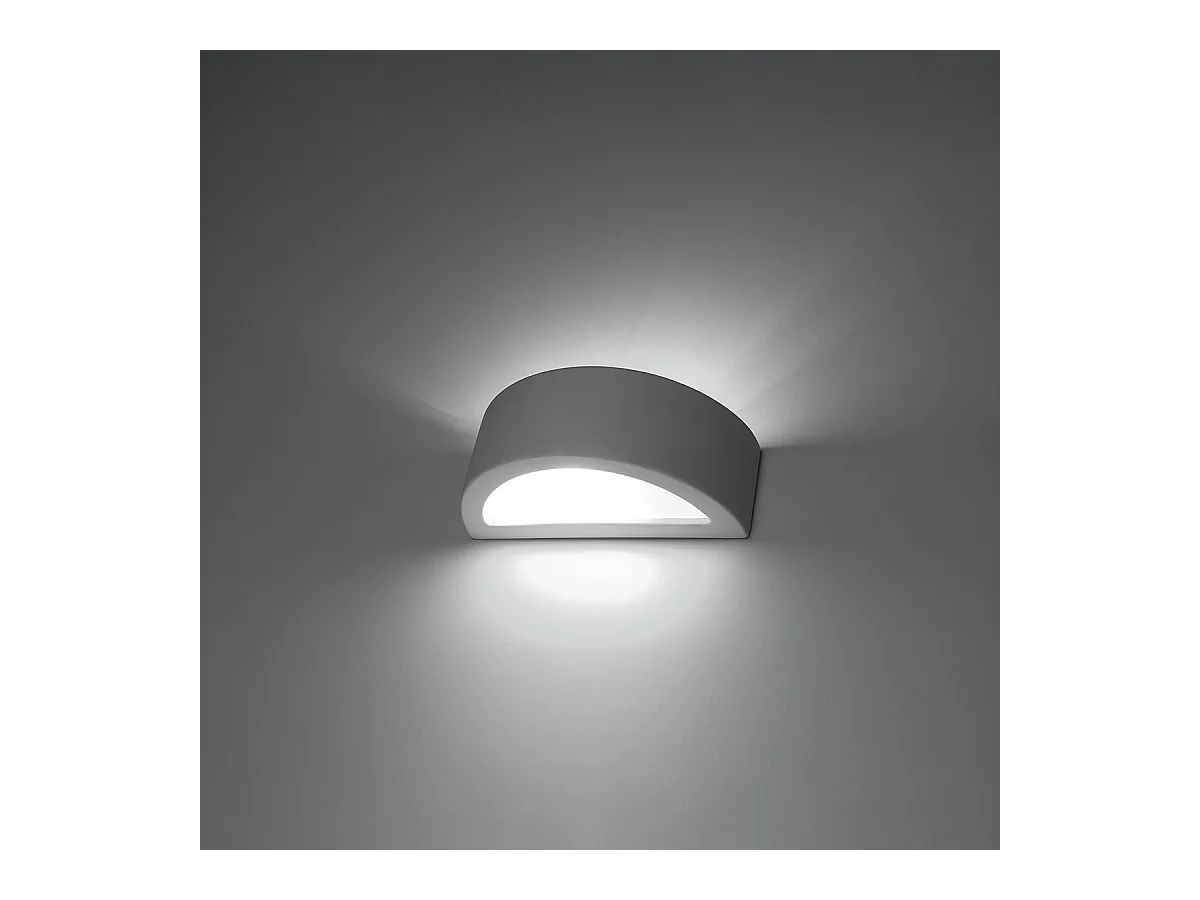 Lampade da parete Gloim moderno di ceramica - 1 sorgenti luminose 3000K - L.30 x A.15 cm - bianco