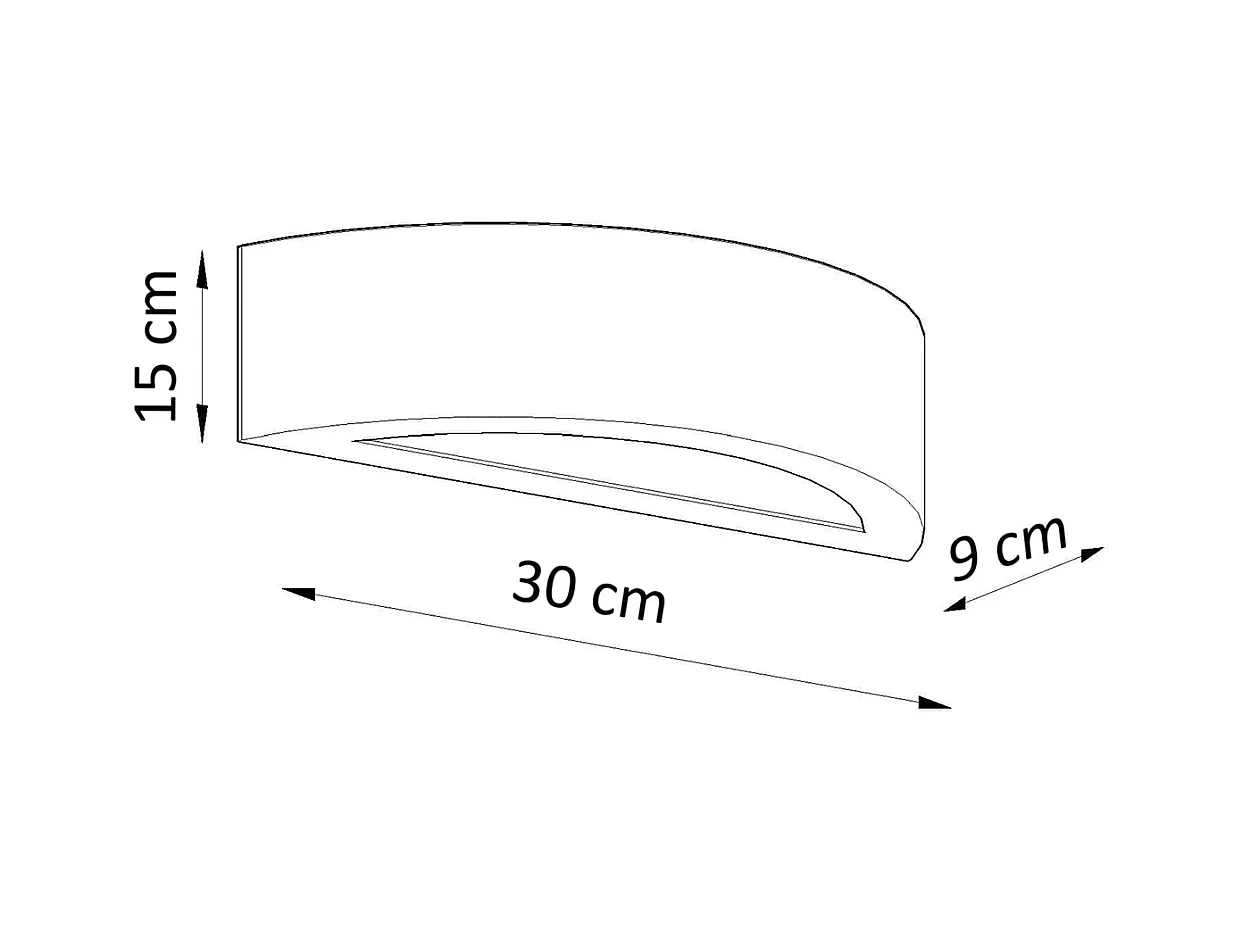 Lampade da parete Gloim moderno di ceramica - 1 sorgenti luminose 3000K - L.30 x A.15 cm - bianco