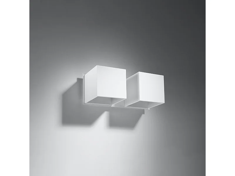 Wandlampen Quadx modern van  - 2 lichtbronnen 4000K - L.26 x H.11 cm - wit
