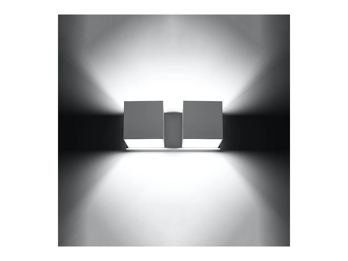 Kinkiety nowoczesny Quadx, aluminium - 2 źródło światła 4000K - L.26 x H.11 cm - biały