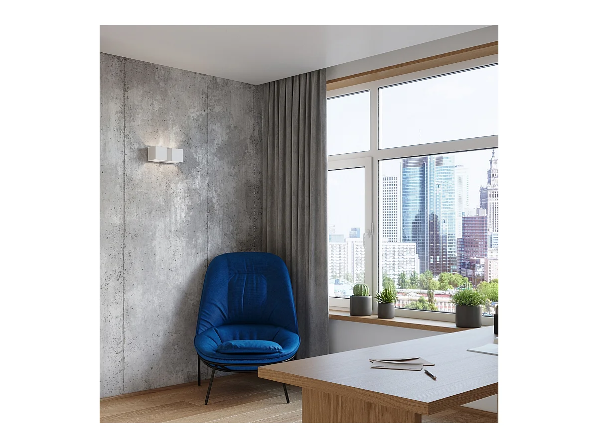 Kinkiety nowoczesny Quadx, aluminium - 2 źródło światła 4000K - L.26 x H.11 cm - biały