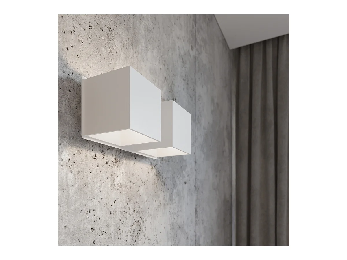 Kinkiety nowoczesny Quadx, aluminium - 2 źródło światła 4000K - L.26 x H.11 cm - biały