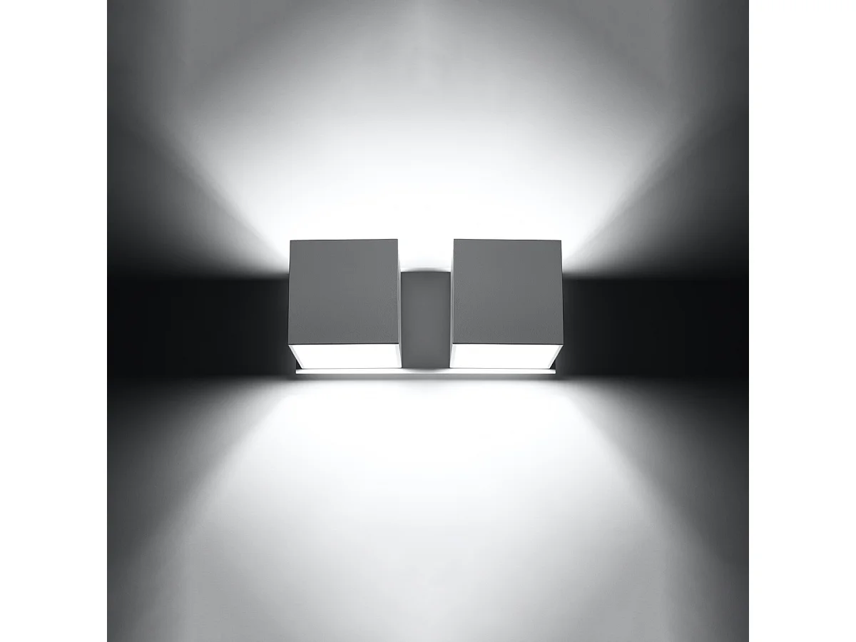 Appliques Quadx moderne en aluminium - 2 sources lumineuses 4000K - L.26 x H.11 cm - blanc