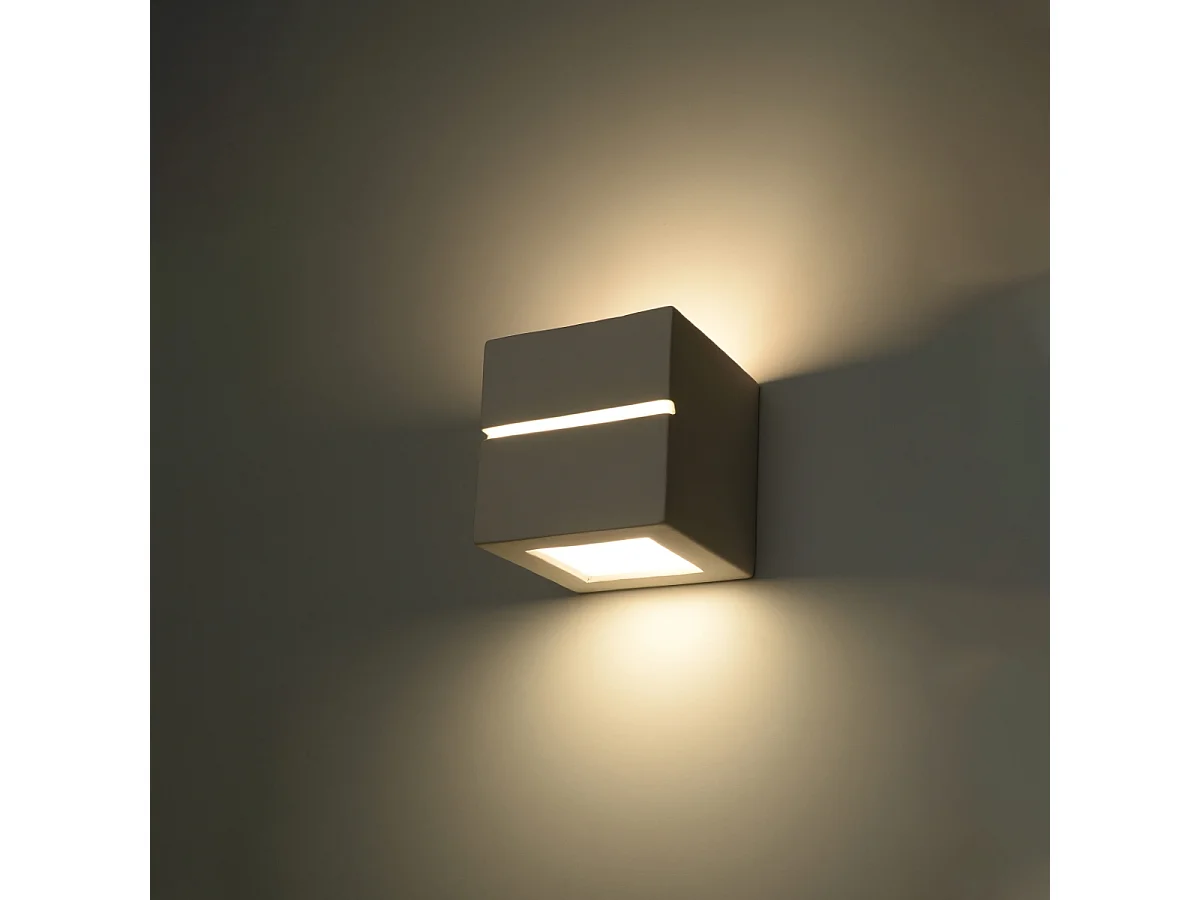 Wandlampen Astra line modern van  - 1 lichtbronnen 3000K - L.14 x H.14 cm - wit