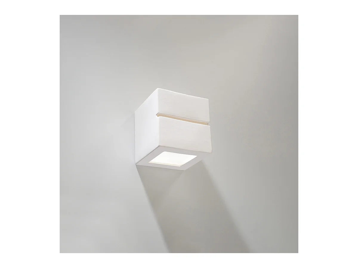 Wandlampen Astra line modern van  - 1 lichtbronnen 3000K - L.14 x H.14 cm - wit