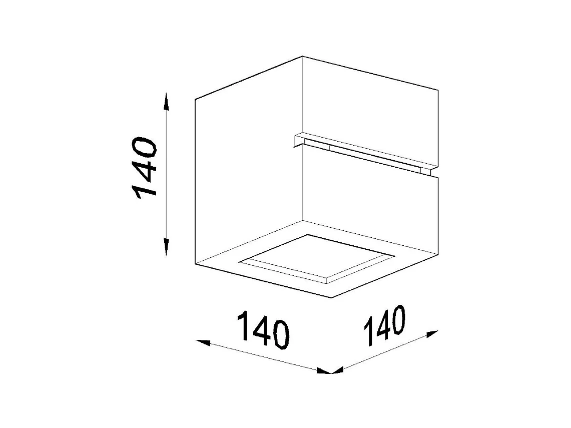 Wandlampen Astra line modern van  - 1 lichtbronnen 3000K - L.14 x H.14 cm - wit