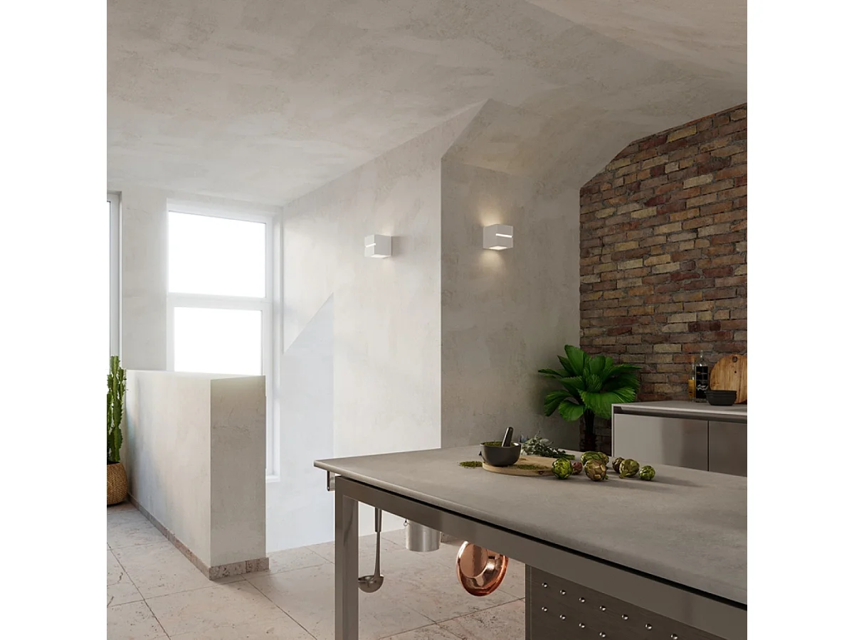 Appliques Astra line moderne en céramique - 1 sources lumineuses 3000K - L.14 x H.14 cm - blanc