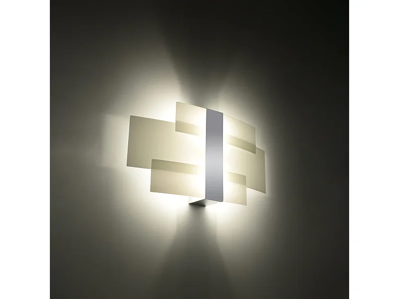 Wandlampen Zelora modern aus  Stahl/Glas - 2 lichtquellen 3000K - L.42 x H. cm - Chrom/Weiß