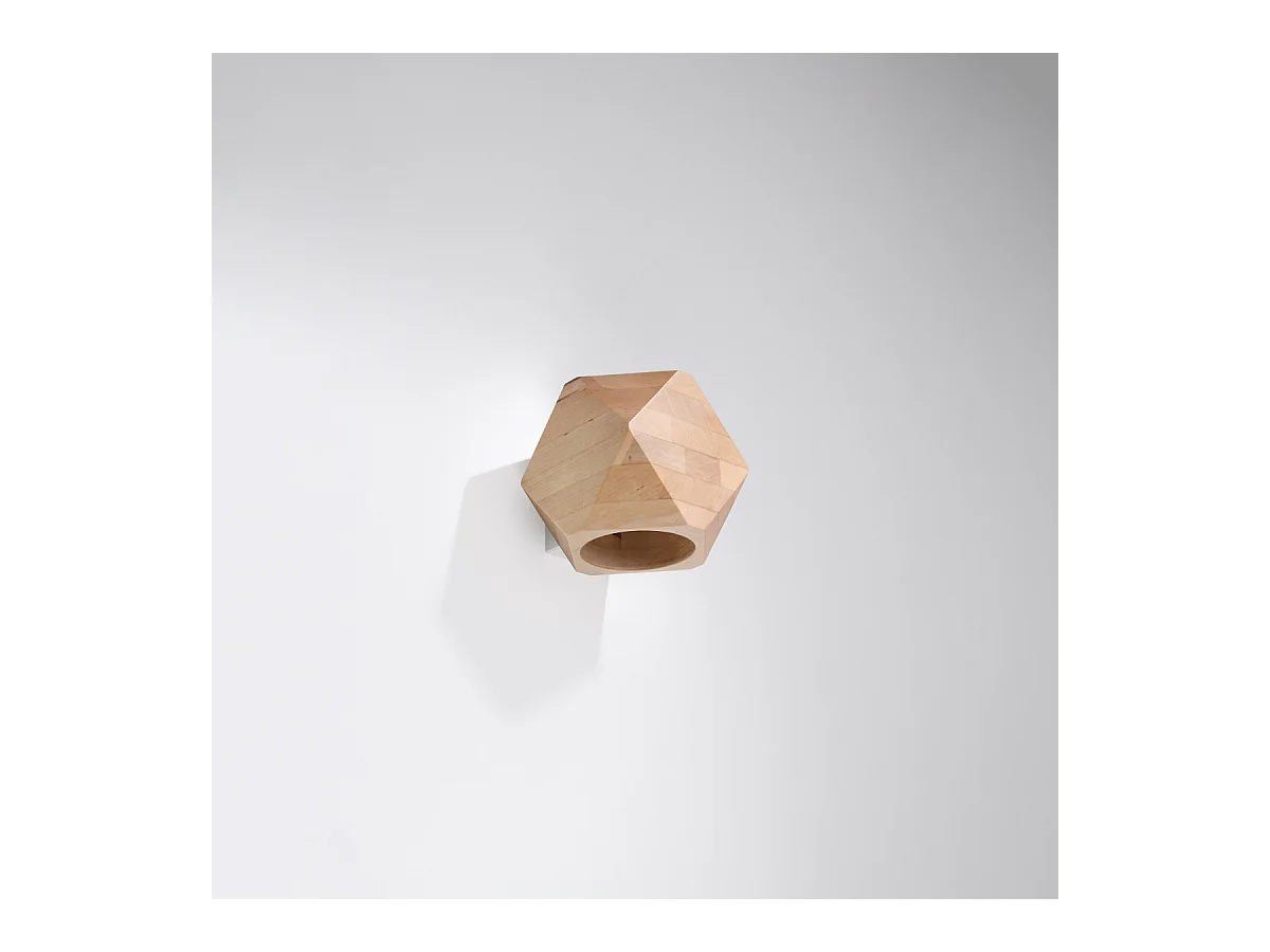 Wandlampen Timberix Scandinavisch van  - 1 lichtbronnen 3000K - L.12 x H.12 cm - natuurlijk hout