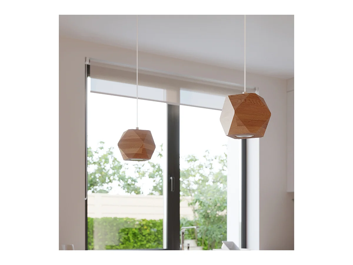 Wandlampen Timberix Scandinavisch van  - 1 lichtbronnen 3000K - L.12 x H.12 cm - natuurlijk hout