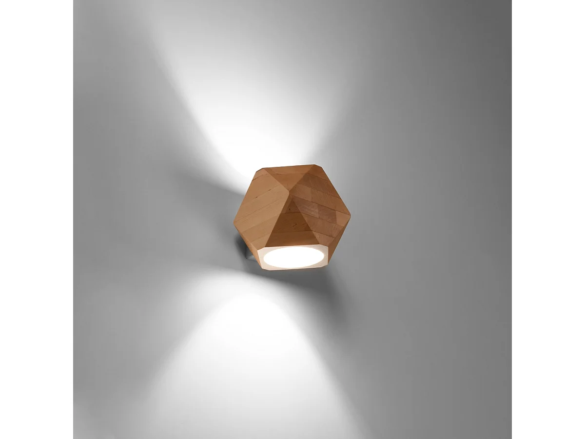 Appliques Timberix scandinave en bois - 1 sources lumineuses 3000K - L.12 x H.12 cm - bois naturel