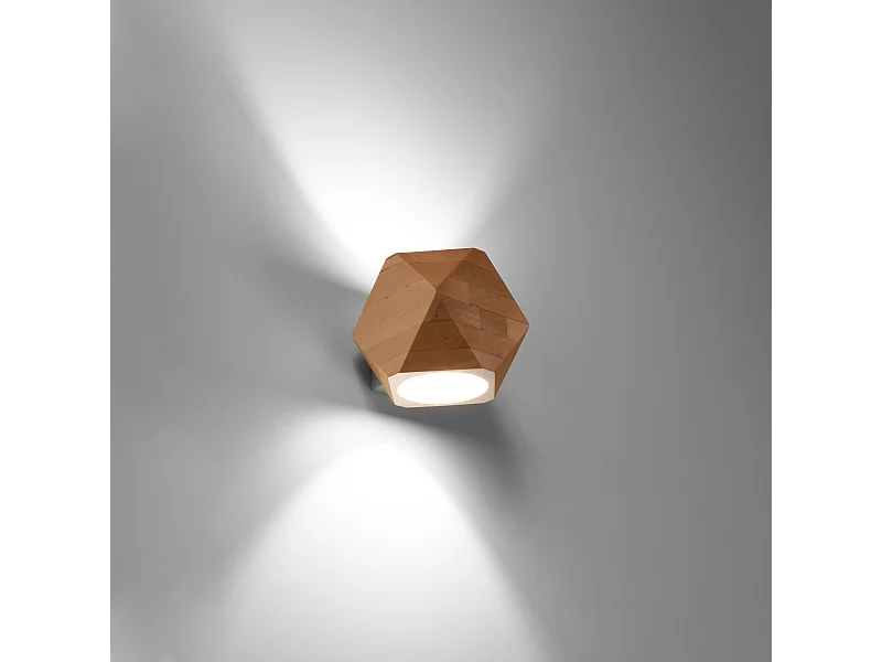 Appliques Timberix scandinave en bois - 1 sources lumineuses 3000K - L.12 x H.12 cm - bois naturel