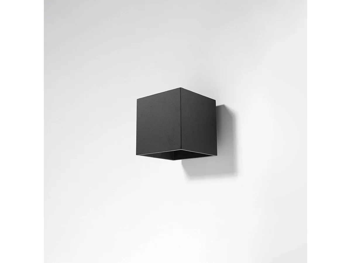 Wandlampen Quadx modern aus  Aluminium - 1 lichtquellen 4000K - L.10 x H. cm - Schwarz