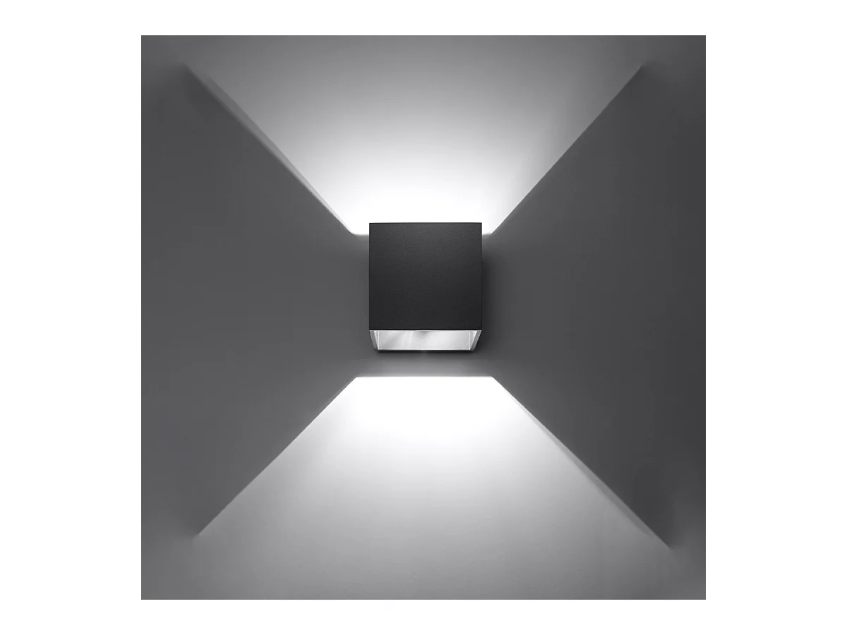 Wandlampen Quadx modern aus  Aluminium - 1 lichtquellen 4000K - L.10 x H. cm - Schwarz