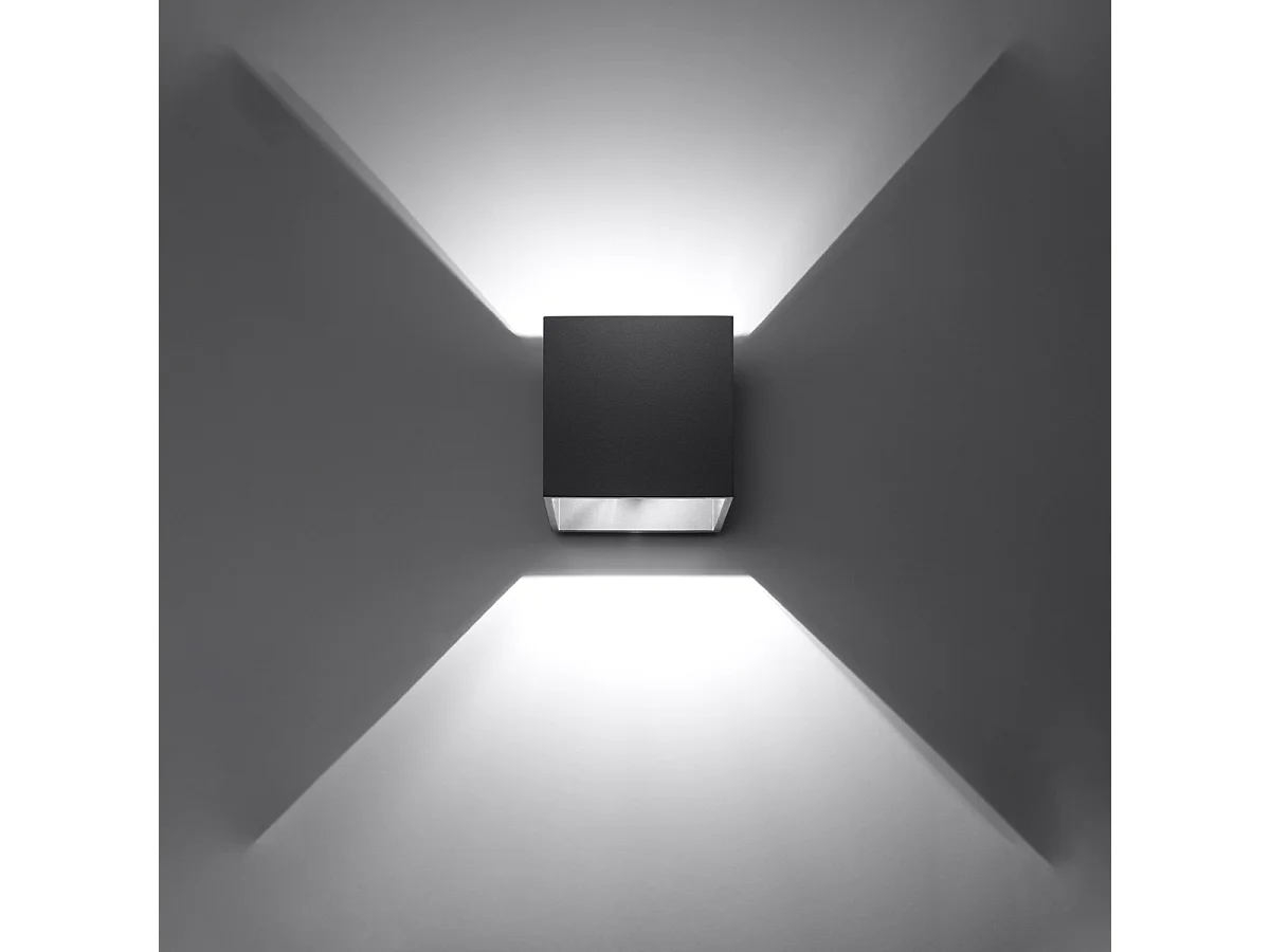 Appliques Quadx moderne en aluminium - 1 sources lumineuses 4000K - L.10 x H.10 cm - noir