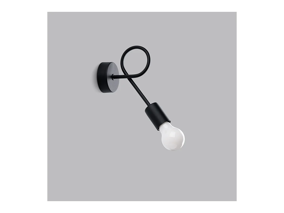 Candeeiros de parede Varilex industrial, aço - 1 fontes de luz 3000K - L.23 x H.19 cm - preto