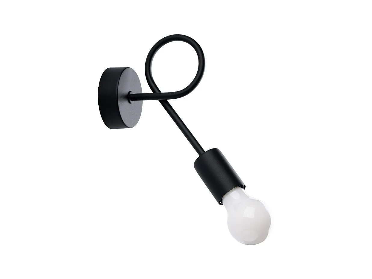 Candeeiros de parede Varilex industrial, aço - 1 fontes de luz 3000K - L.23 x H.19 cm - preto