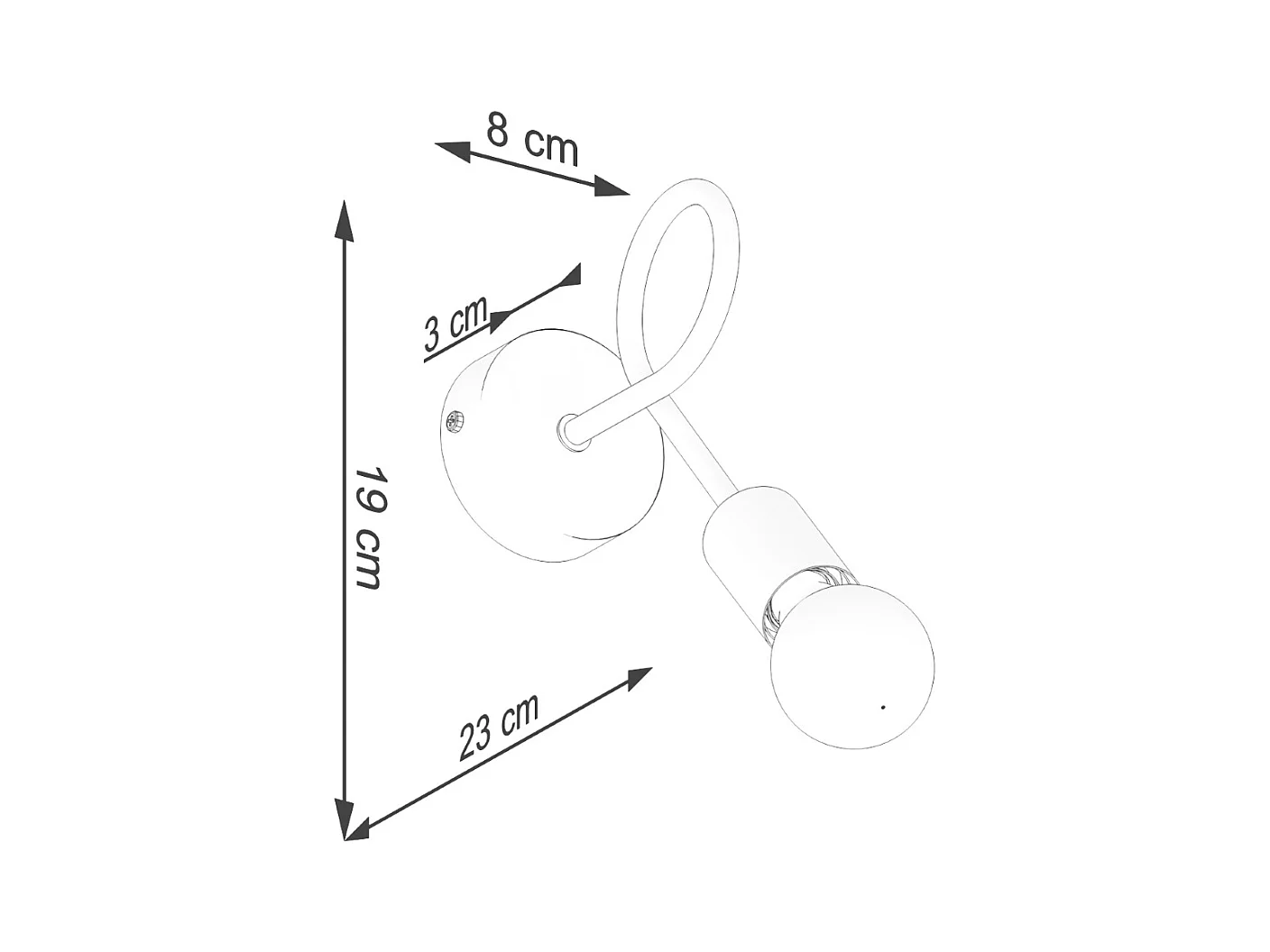 Candeeiros de parede Varilex industrial, aço - 1 fontes de luz 3000K - L.23 x H.19 cm - preto