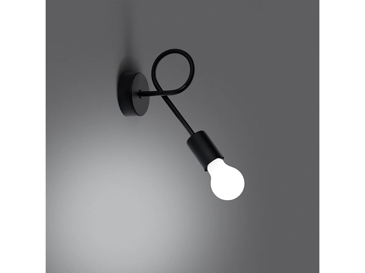 Appliques Varilex industriel en acier - 1 sources lumineuses 3000K - L.23 x H.19 cm - noir