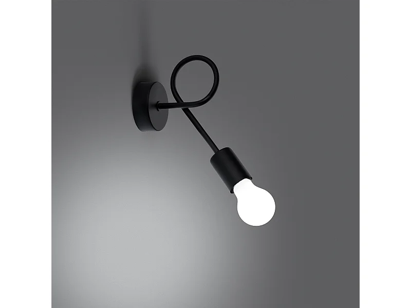 Appliques Varilex industriel en acier - 1 sources lumineuses 3000K - L.23 x H.19 cm - noir