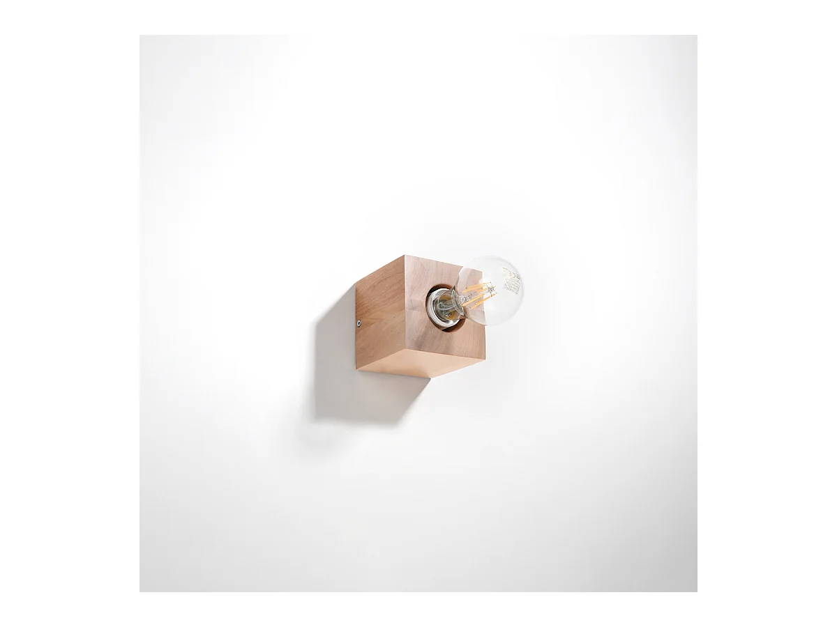 Candeeiros de parede Zxina escandinavo, madeira - 1 fontes de luz 3000K - L.10 x H.10 cm - madeira natural
