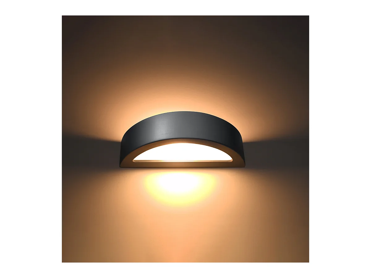 Lampade da parete Gloim moderno di ceramica/vetro - 1 sorgenti luminose 3000K - L.40,5 x A.10 cm - grigio