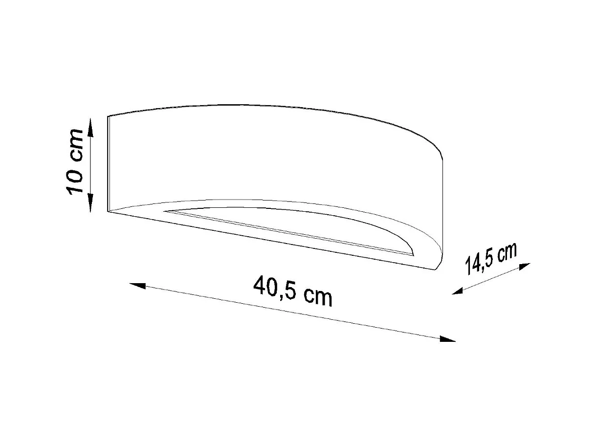 Lampade da parete Gloim moderno di ceramica/vetro - 1 sorgenti luminose 3000K - L.40,5 x A.10 cm - grigio