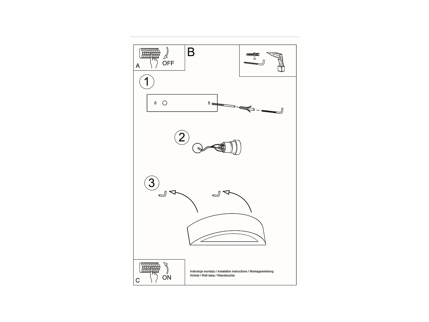 Lampade da parete Gloim moderno di ceramica/vetro - 1 sorgenti luminose 3000K - L.40,5 x A.10 cm - grigio