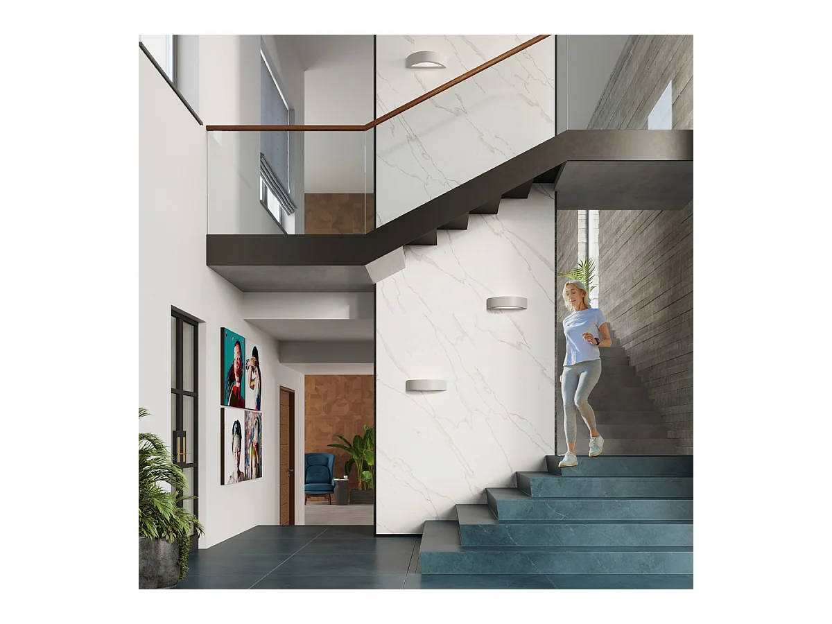 Lampade da parete Gloim moderno di ceramica/vetro - 1 sorgenti luminose 3000K - L.40,5 x A.10 cm - grigio