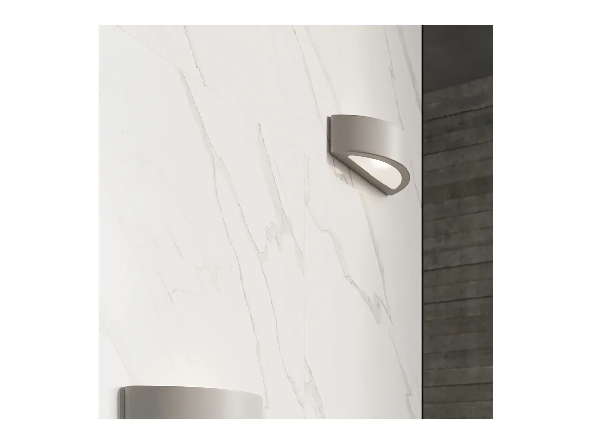 Lampade da parete Gloim moderno di ceramica/vetro - 1 sorgenti luminose 3000K - L.40,5 x A.10 cm - grigio