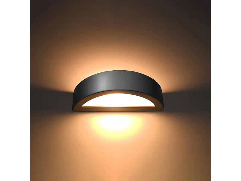 Wandlampen Gloim modern van  - 1 lichtbronnen 3000K - L.40,5 x H.10 cm - grijs