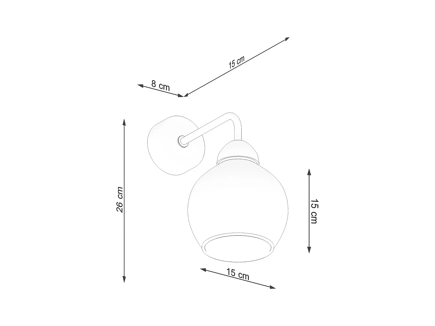Wandlampen Zelaro modern van  - 1 lichtbronnen 4000K - L.15 x H.26 cm - zwart