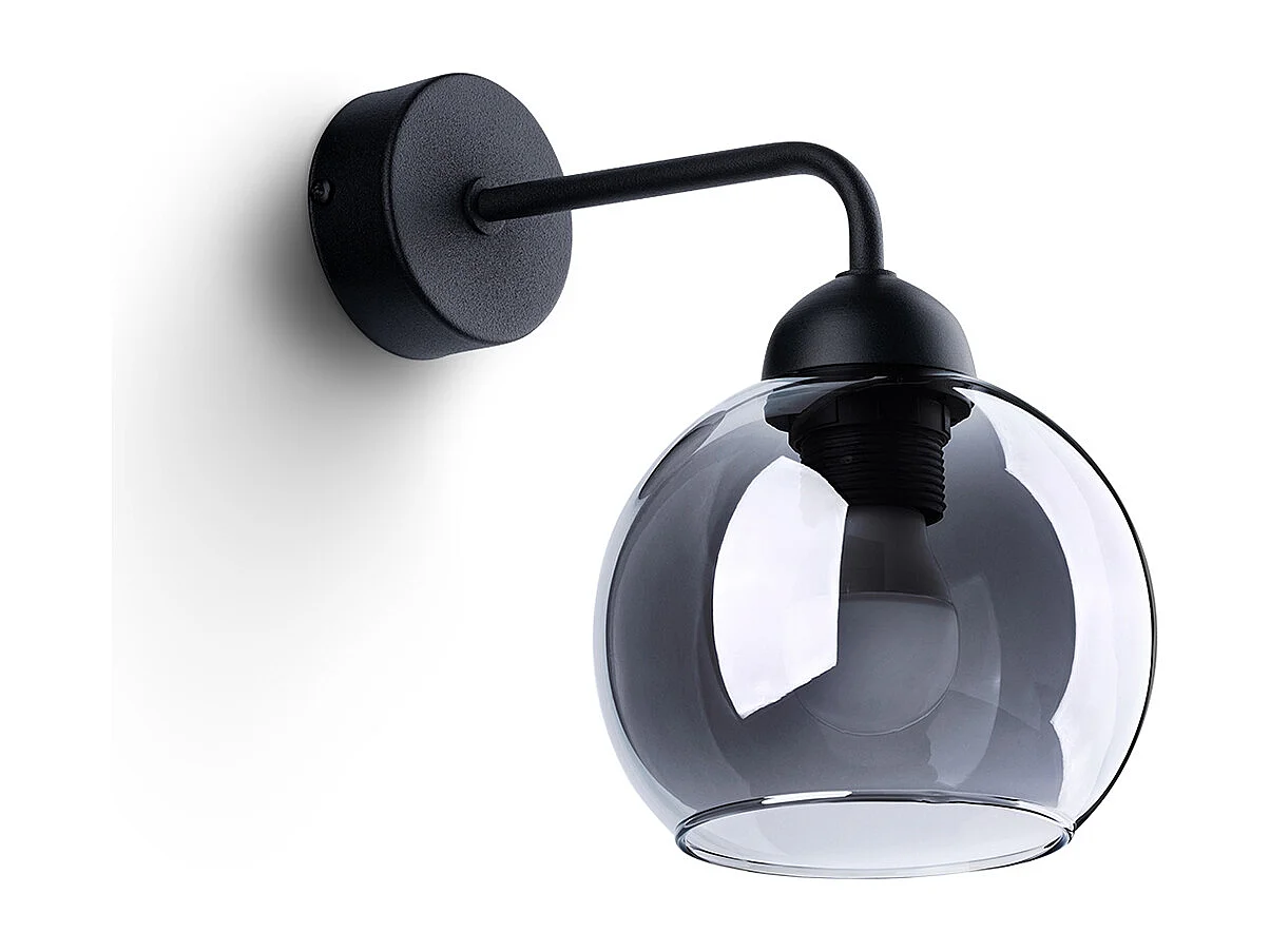 Appliques Zelaro moderne en acier - 1 sources lumineuses 4000K - L.15 x H.26 cm - noir