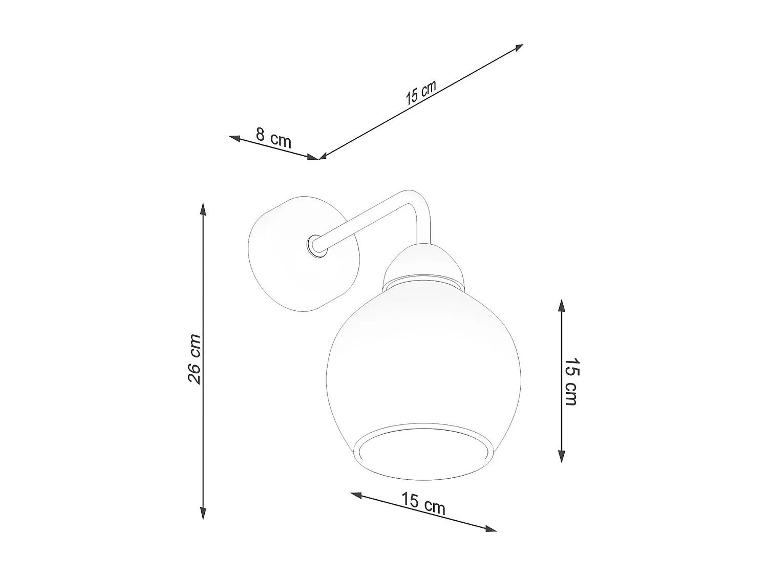 Appliques Zelaro moderne en acier - 1 sources lumineuses 4000K - L.15 x H.26 cm - noir
