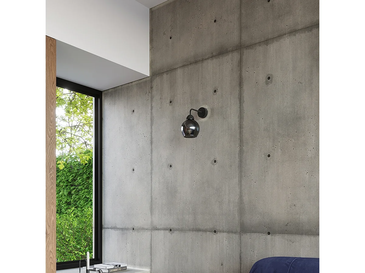 Appliques Zelaro moderne en acier - 1 sources lumineuses 4000K - L.15 x H.26 cm - noir