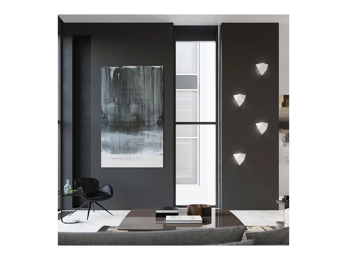 Lampade da parete Solara moderno di acciaio - 2 sorgenti luminose 4000K - L.27 x A.25 cm - bianco