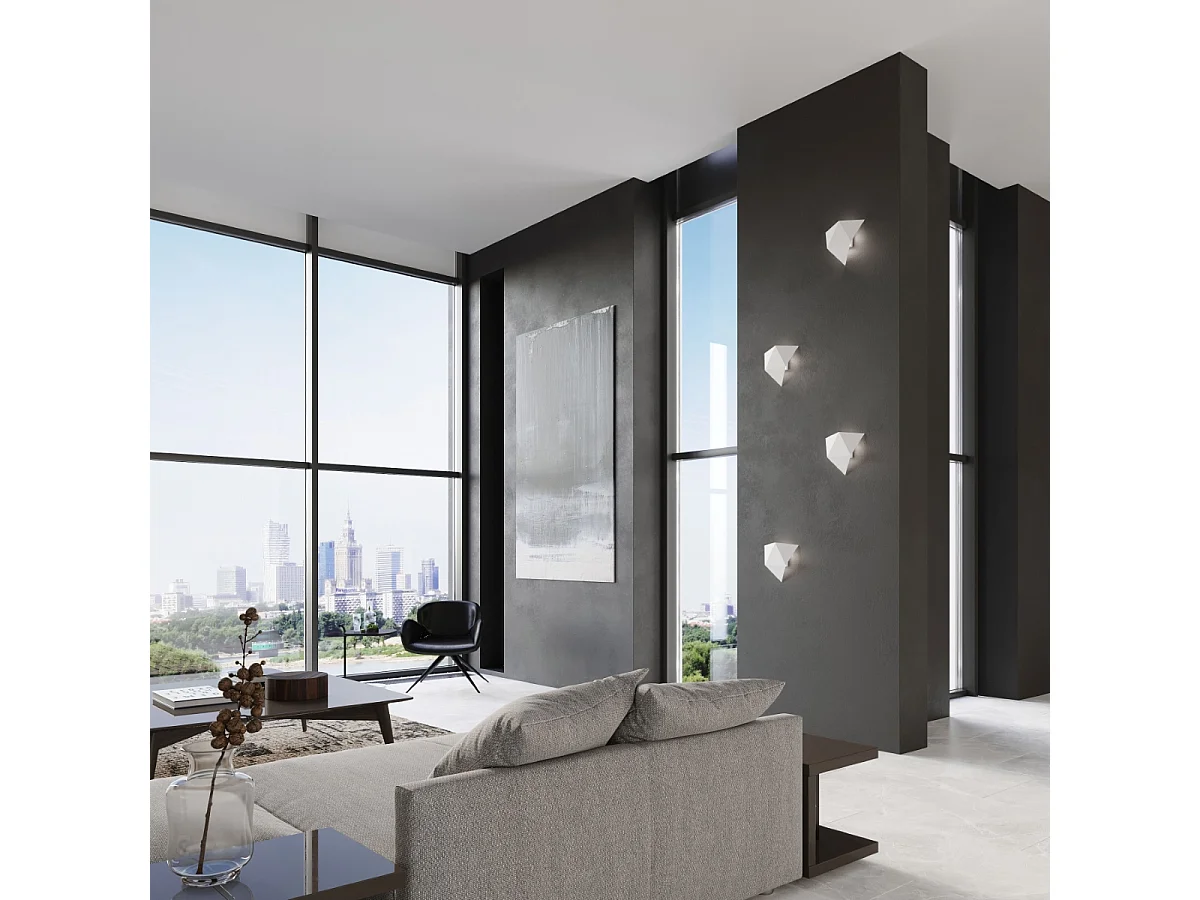 Appliques Solara moderne en acier - 2 sources lumineuses 4000K - L.27 x H.25 cm - blanc