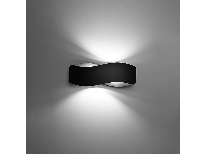 Appliques Zanila moderne en acier - 2 sources lumineuses 3000K - L.40 x H.15 cm - noir