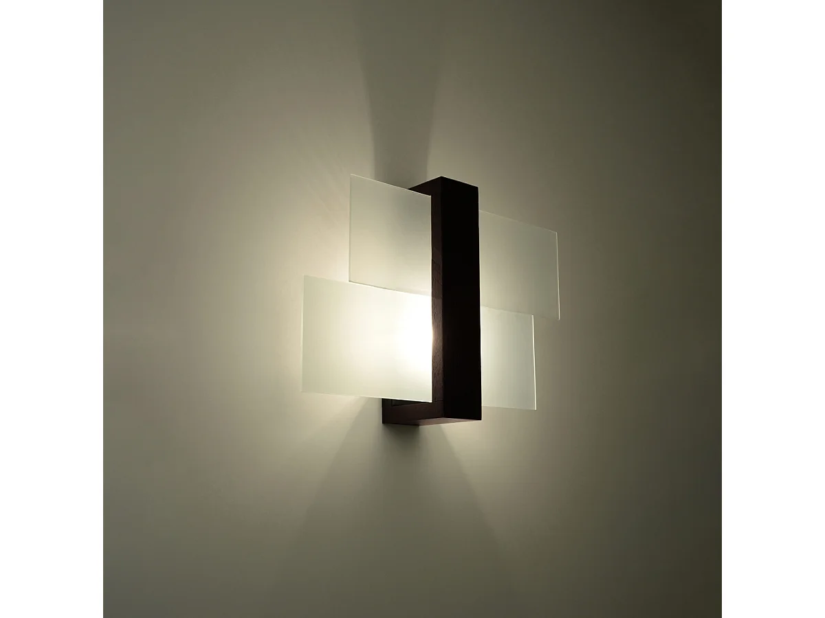 Wandlampen Ignis Scandinavisch van  - 1 lichtbronnen 3000K - L.43 x H.30 cm - wenge