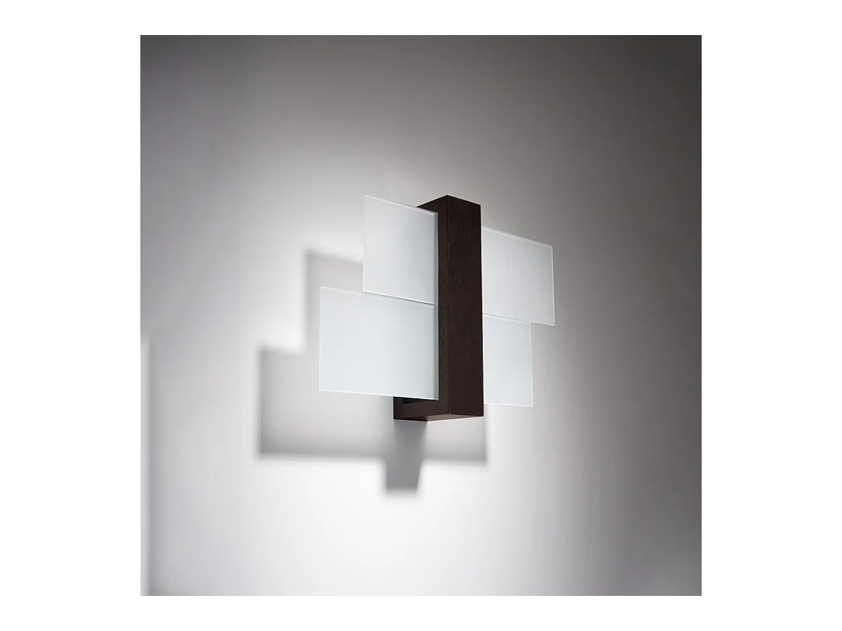 Wandlampen Ignis Scandinavisch van  - 1 lichtbronnen 3000K - L.43 x H.30 cm - wenge