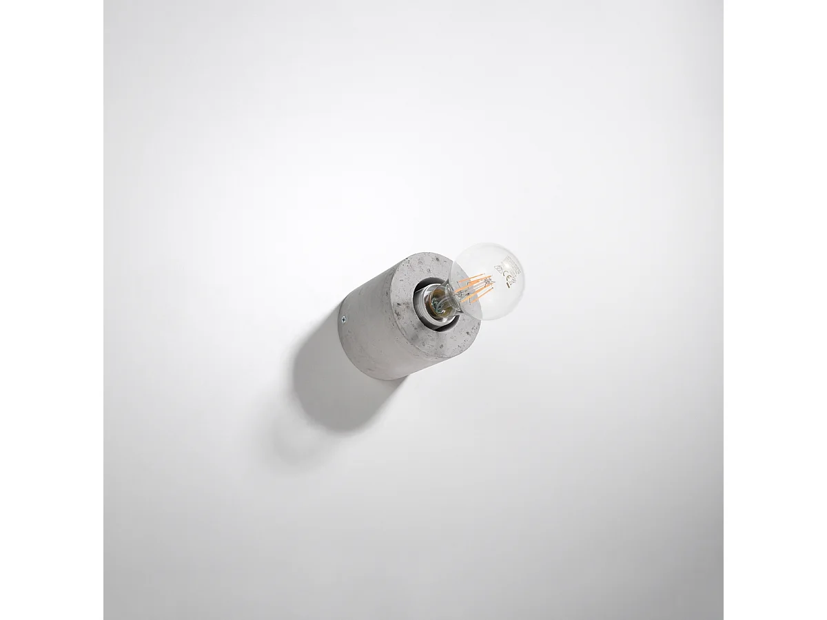 Appliques Nalvado industriel en béton - 1 sources lumineuses 4000K - L.10 x H.10 cm - gris