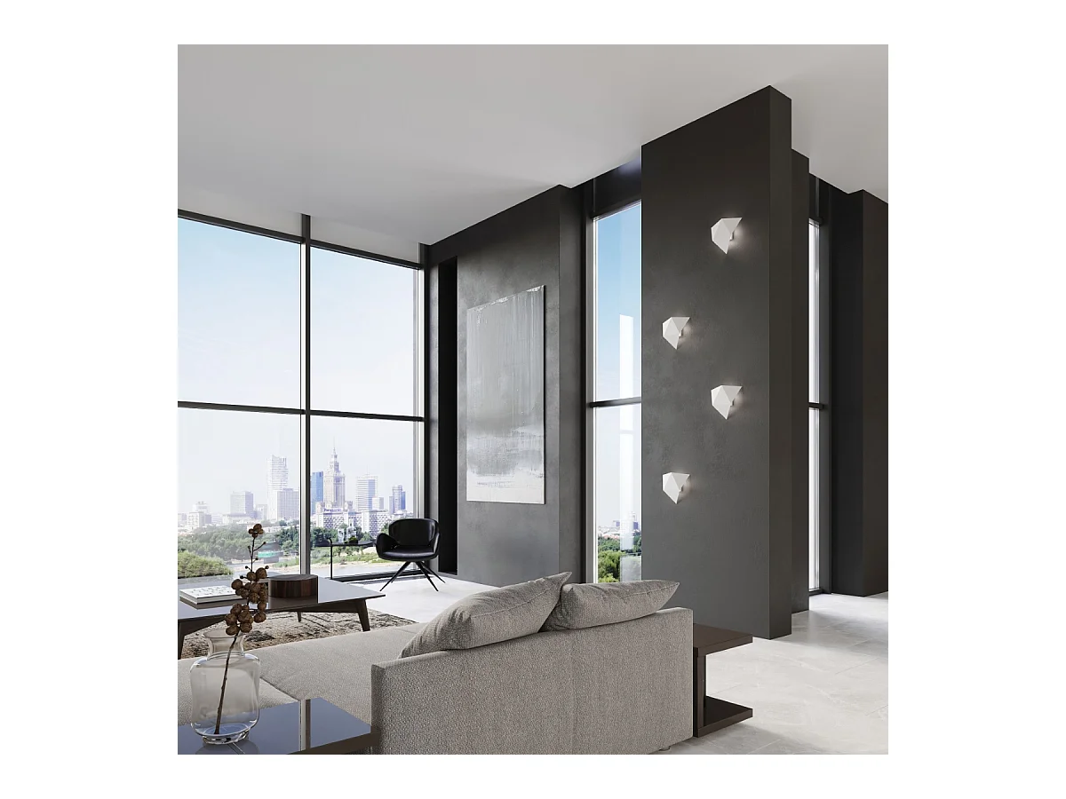 Wandlampen Solara modern aus  Stahl - 2 lichtquellen 3000K - L.27 x H. cm - Weiß